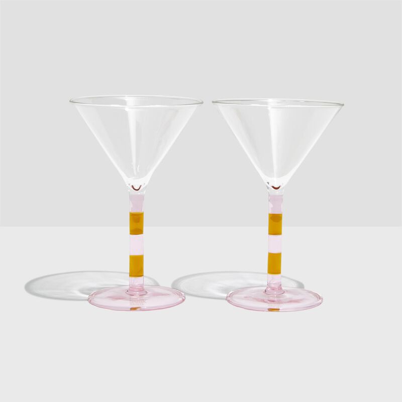 FAZEEK Stripe Martini Glasses - Set of 2 image number 1